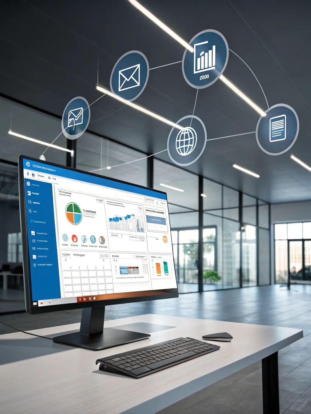 A visual representation of Workpath One integrating smoothly with other business tools and platforms, emphasizing its compatibility and ease of use.