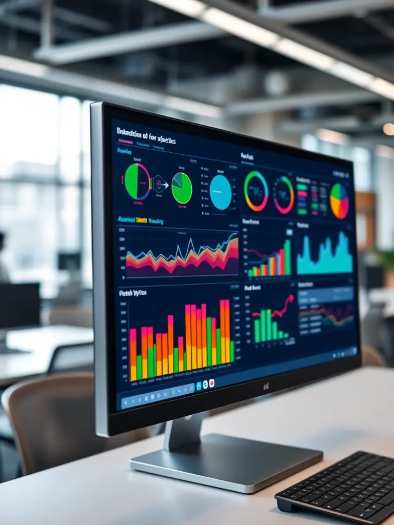 A data visualization graphic showcasing insightful data analytics, with charts and graphs representing key business metrics and performance trends within Workpath One.